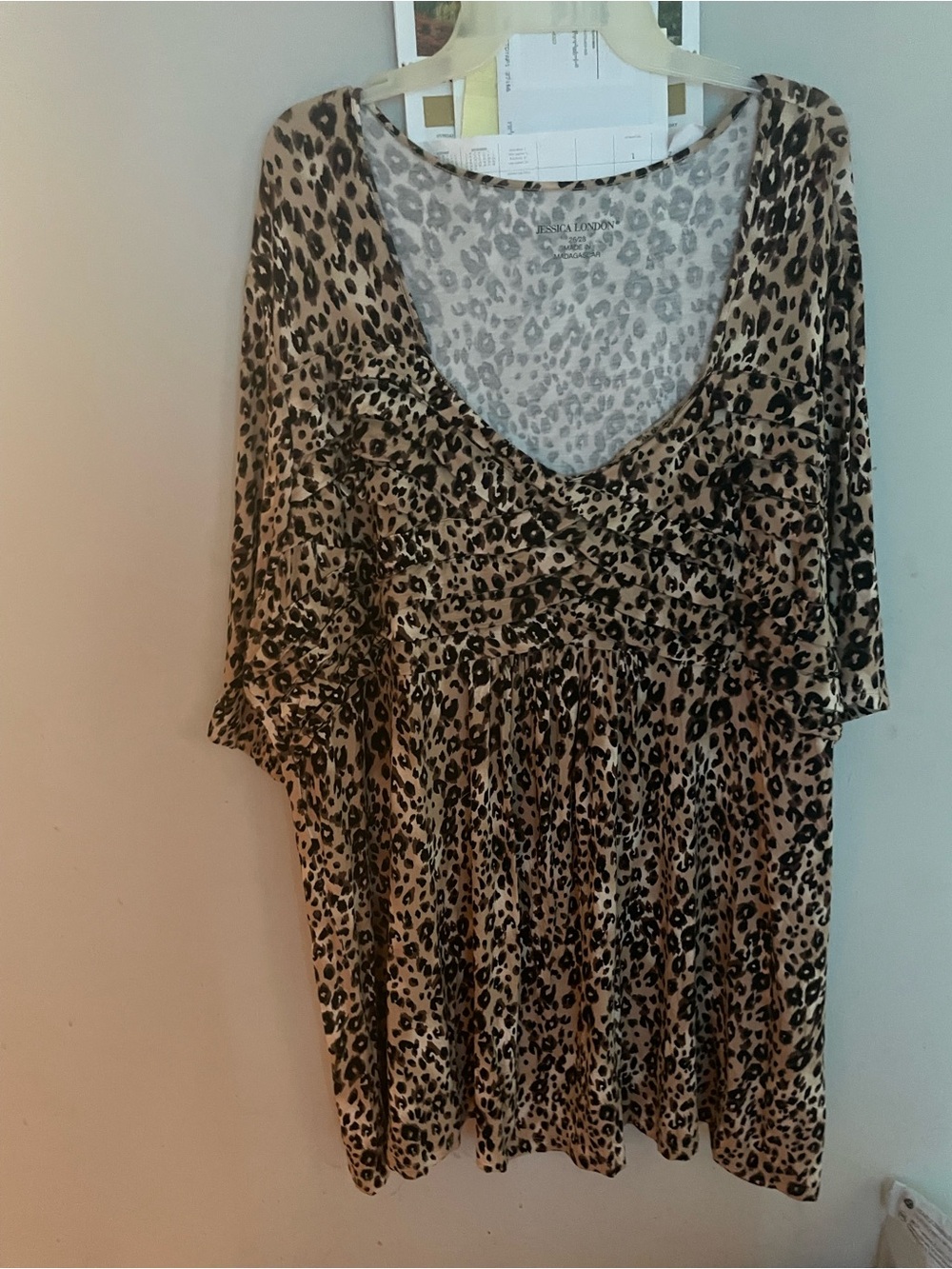 Jessica London Neutral Leopard Print Tunic in Beige and Black
